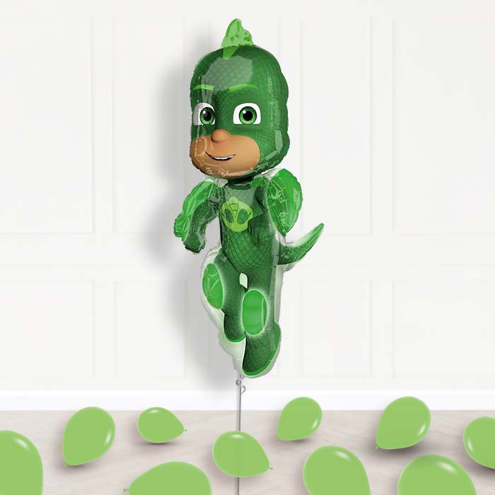Inflated PJ Masks Gekko Helium Balloon Package in a Box