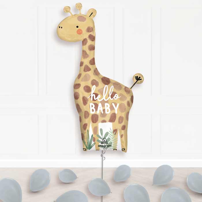 Giant Giraffe Hello Baby Balloon Package Delivered