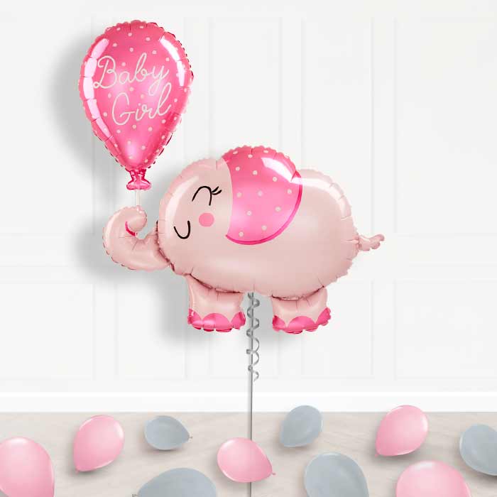 Giant Baby Girl Pink Elephant Shaped Balloon Package Delivered