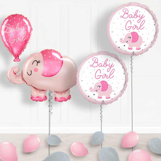 Giant Baby Girl Pink Elephant Shaped Balloon Package Delivered - Package | Small Indoor Plants