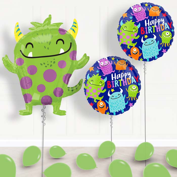 Green Monster Balloon Package Delivered - Package | Small Indoor Plants