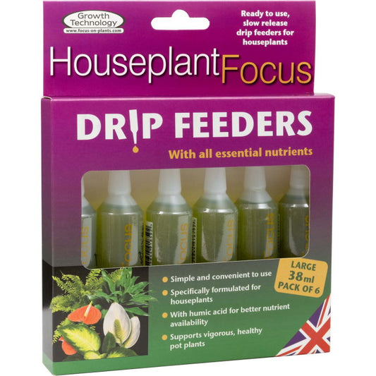 Houseplant Focus Drip Feeder 38ml - 6 Bottles | Small Indoor Plants