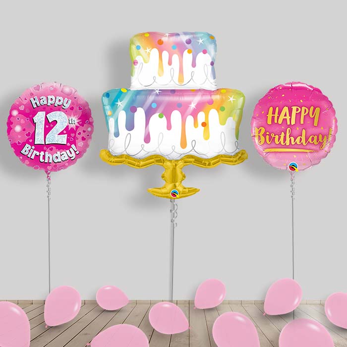 Birthday Girl Balloon Package Inflated Helium Balloons Delivered - 12th Birthday | Small Indoor Plants