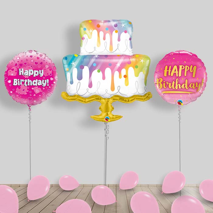 Birthday Girl Balloon Package Inflated Helium Balloons Delivered - 1st Birthday | Small Indoor Plants
