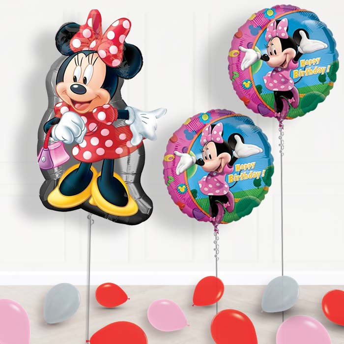 Minnie Mouse Birthday Balloon Display in a Box - Package | Small Indoor Plants