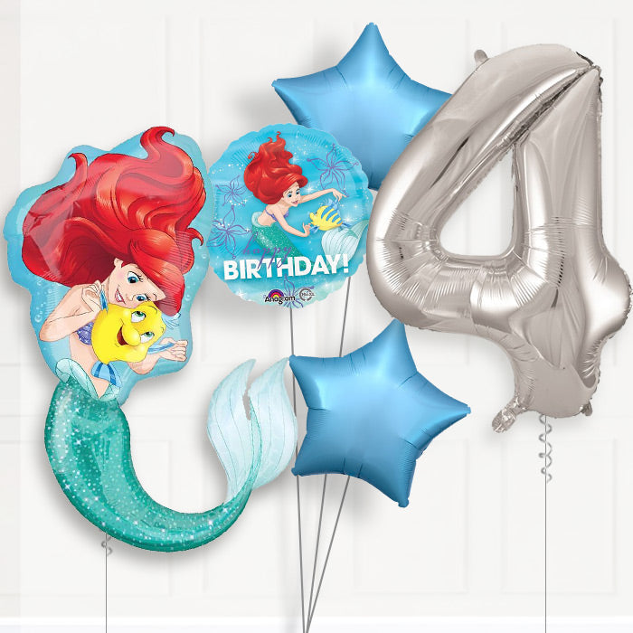 Ariel Helium Balloon Package 4th Birthday - Number 4 | Small Indoor Plants