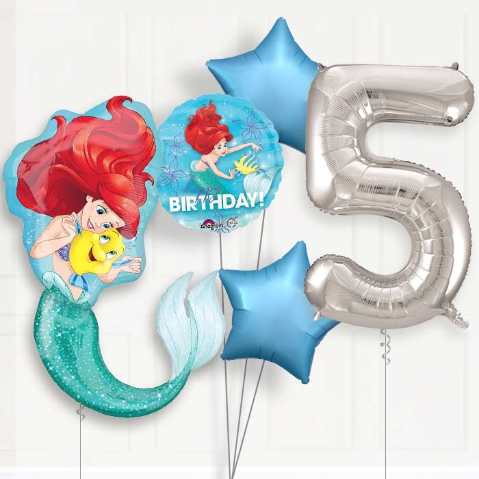 Ariel Helium Balloon Package 5th Birthday - Number 5 | Small Indoor Plants