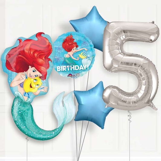 Ariel Helium Balloon Package 5th Birthday - Number 5 | Small Indoor Plants