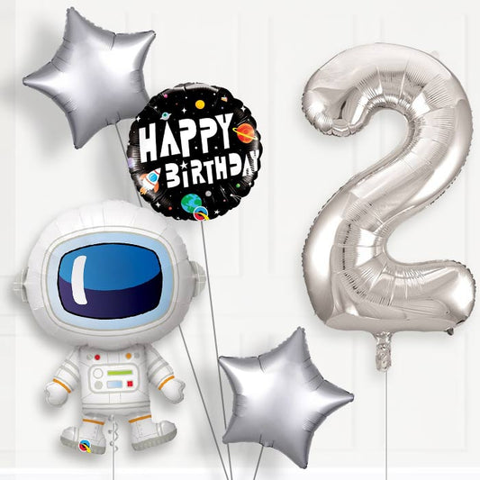 Astronaut Helium Balloon Package 2nd Birthday - Number 2 | Small Indoor Plants