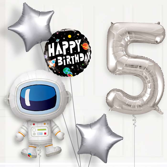 Astronaut Helium Balloon Package 5th Birthday