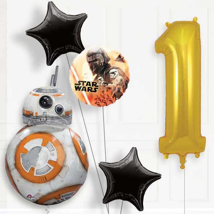 BB8 Helium Balloon Package 1st Birthday - Number 1 | Small Indoor Plants
