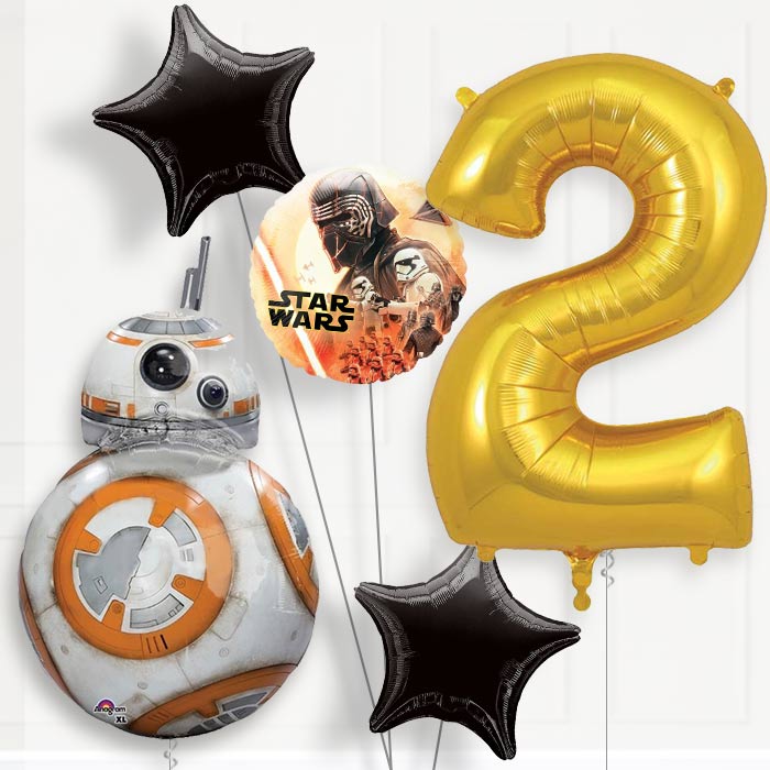 BB8 Helium Balloon Package 2nd Birthday - Number 2 | Small Indoor Plants
