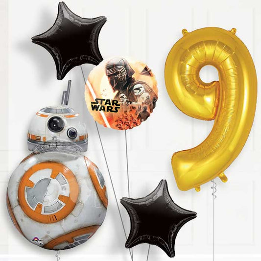 BB8 Helium Balloon Package 9th Birthday - Number 9 | Small Indoor Plants