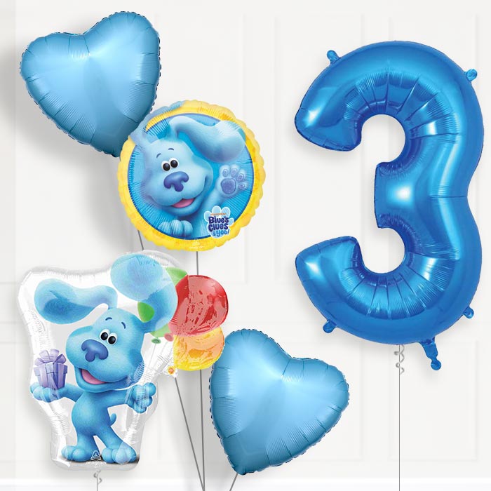 Blues Clues Helium Balloon Package 3rd Birthday - Number 3 | Small Indoor Plants