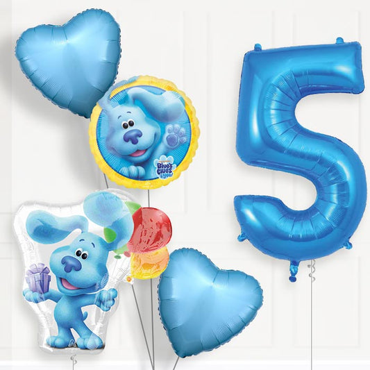 Blues Clues Helium Balloon Package 5th Birthday - Number 5 | Small Indoor Plants