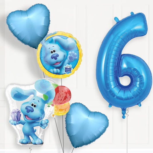 Blues Clues Helium Balloon Package 6th Birthday - Number 6 | Small Indoor Plants