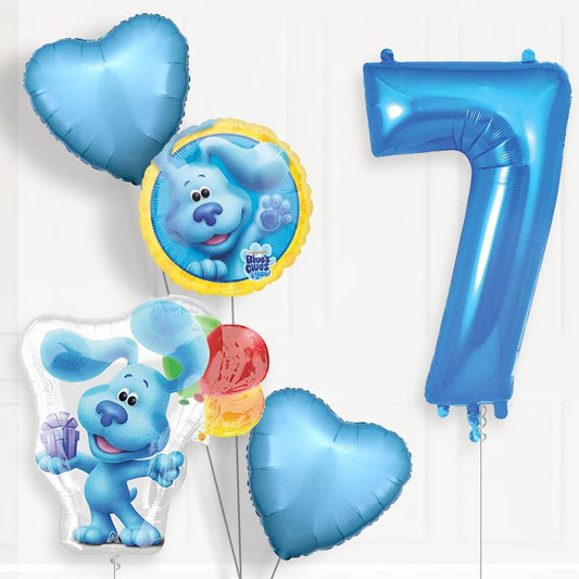 Blues Clues Helium Balloon Package 7th Birthday - Number 7 | Small Indoor Plants
