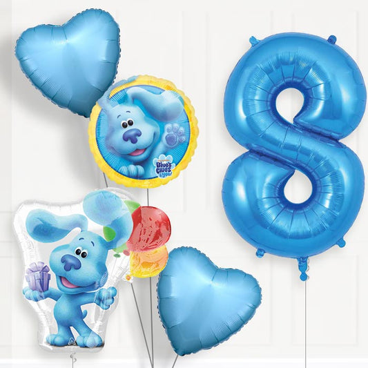 Blues Clues Helium Balloon Package 8th Birthday - Number 8 | Small Indoor Plants