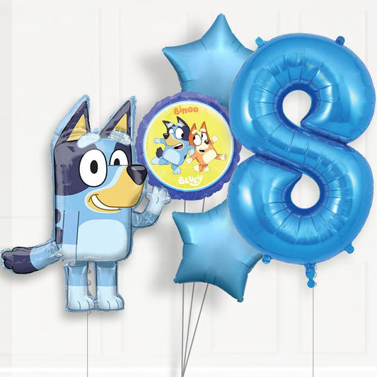 Bluey Helium Balloon Package 8th Birthday - Number 8 | Small Indoor Plants