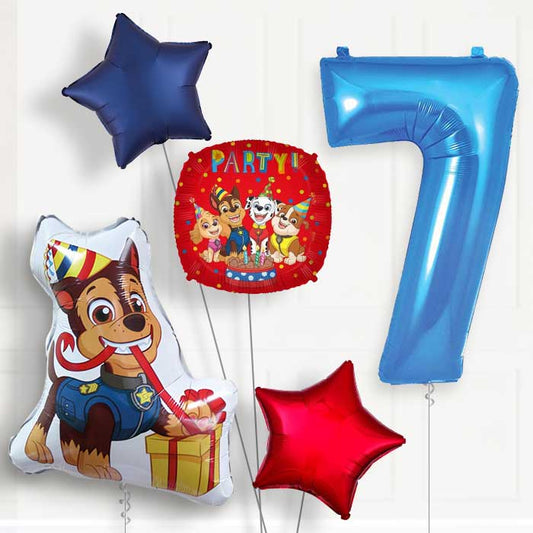 Chase Shaped Helium Balloon Package 7th Birthday - Number 7 | Small Indoor Plants