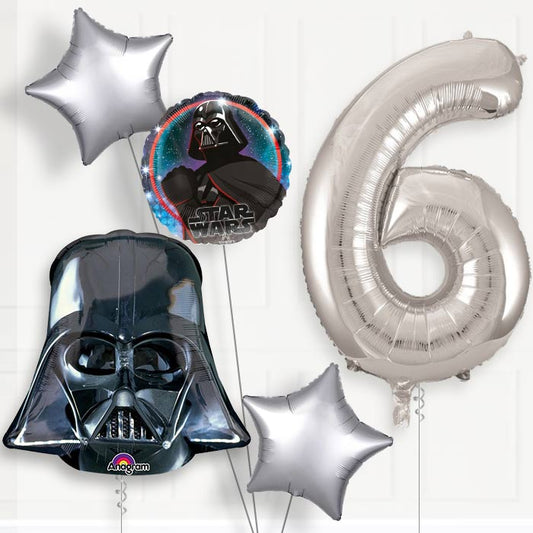 Darth Vader Helium Balloon Package 6th Birthday - Number 6 | Small Indoor Plants