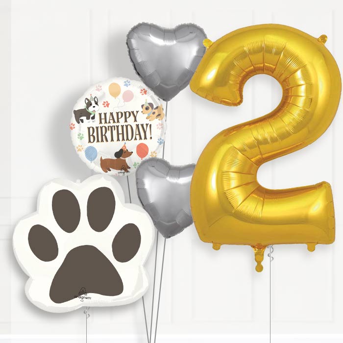 Dog Helium Balloon Package 2nd Birthday