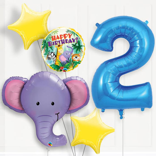 Elephant Helium Balloon Package 2nd Birthday - Number 2 | Small Indoor Plants