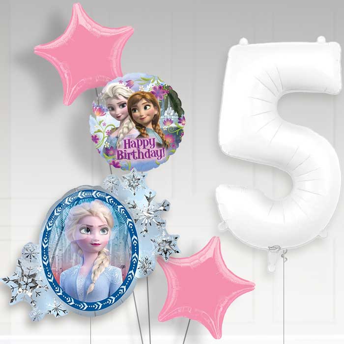 Frozen Helium Balloon Package 5th Birthday - Number 5 | Small Indoor Plants
