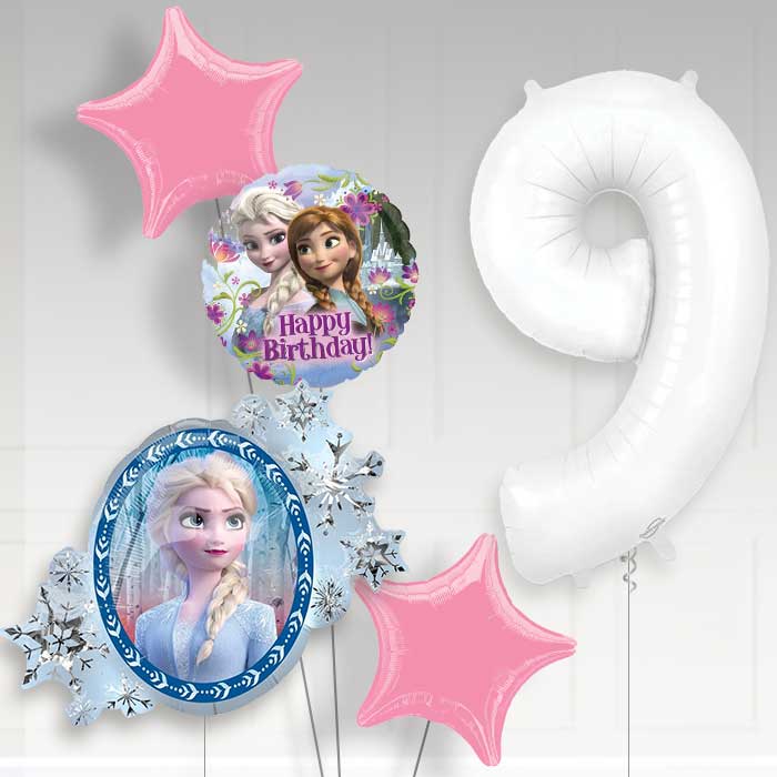 Frozen Helium Balloon Package 9th Birthday - Number 9 | Small Indoor Plants