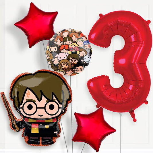 Harry Potter Helium Balloon Package 3rd Birthday - Number 3 | Small Indoor Plants