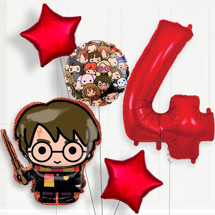 Harry Potter Helium Balloon Package 4th Birthday - Number 4 | Small Indoor Plants