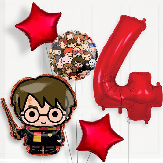 Harry Potter Helium Balloon Package 4th Birthday - Number 4 | Small Indoor Plants