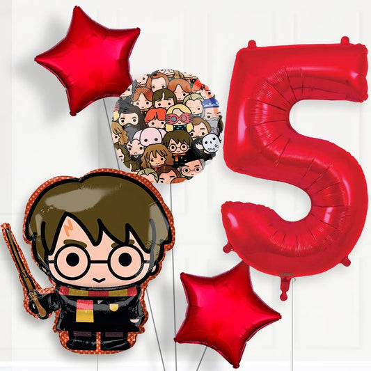 Harry Potter Helium Balloon Package 5th Birthday - Number 5 | Small Indoor Plants