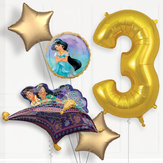 Princess Jasmine Helium Balloon Package 3rd Birthday - Number 3 | Small Indoor Plants