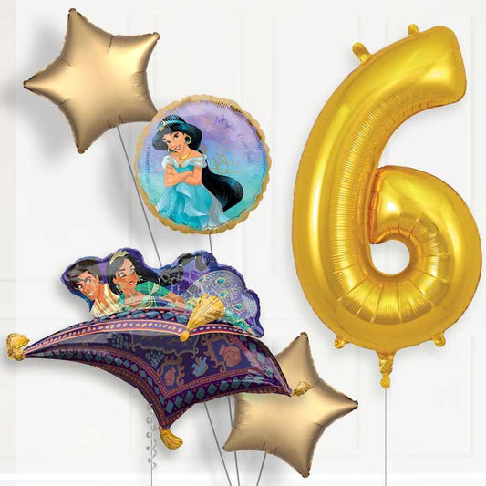 Princess Jasmine Helium Balloon Package 6th Birthday - Number 6 | Small Indoor Plants