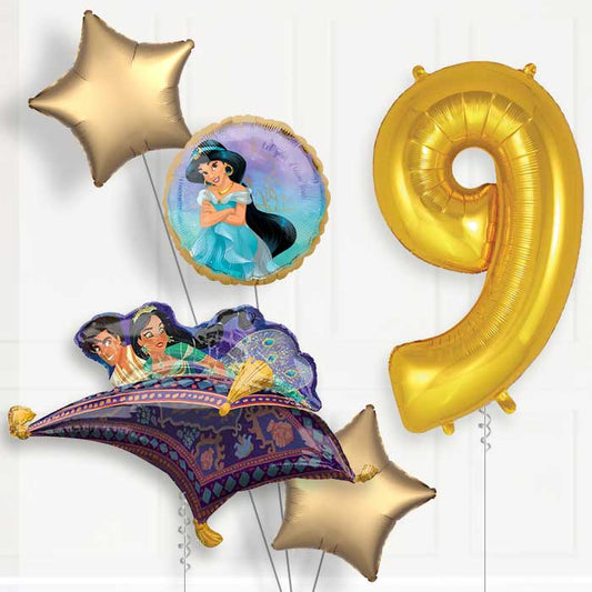 Princess Jasmine Helium Balloon Package 9th Birthday - Number 9 | Small Indoor Plants