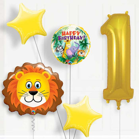 Lion Helium Balloon Package 1st Birthday - Number 1 | Small Indoor Plants