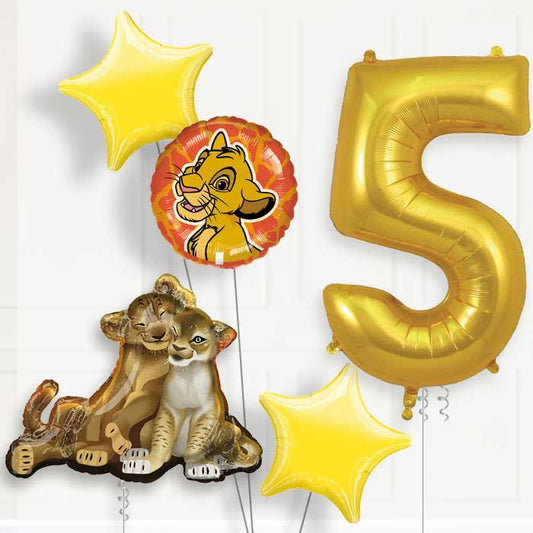 The Lion King Helium Balloon Package 5th Birthday - Number 5 | Small Indoor Plants