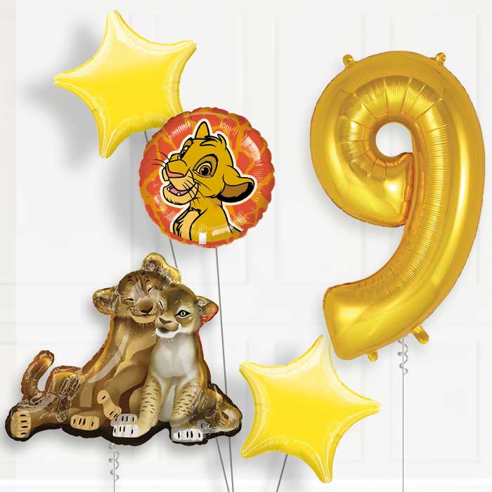 The Lion King Helium Balloon Package 9th Birthday - Number 9 | Small Indoor Plants