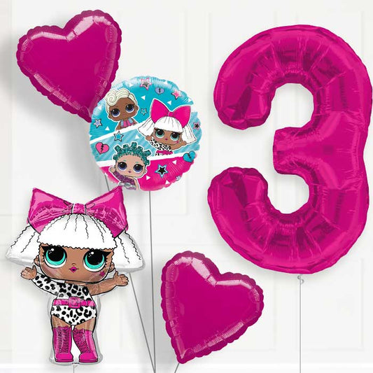 Lol Surprise Helium Balloon Package 3rd Birthday - Number 3 | Small Indoor Plants