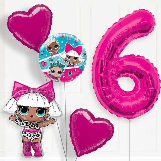 Lol Surprise Helium Balloon Package 6th Birthday - Number 6 | Small Indoor Plants