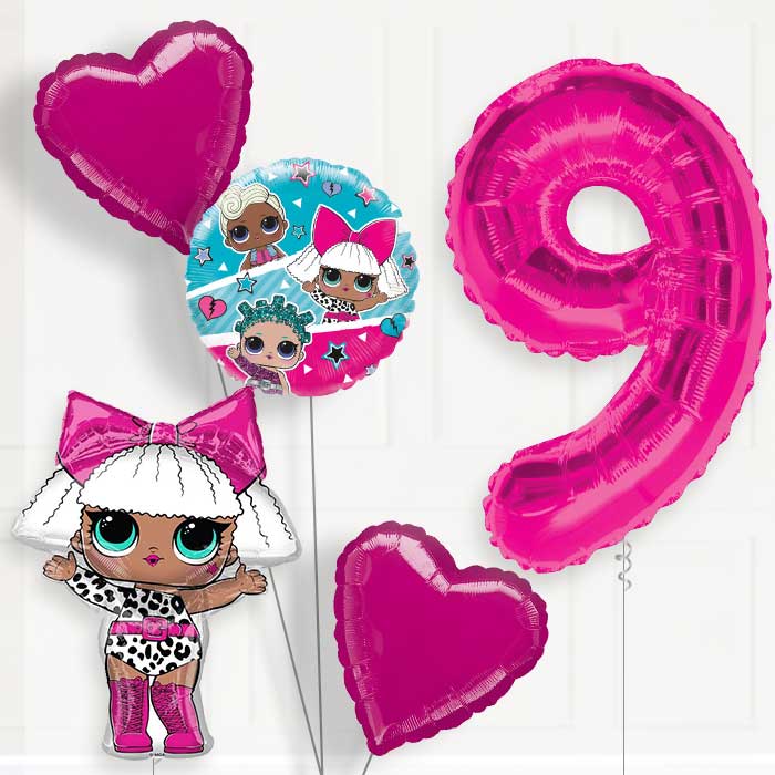 Lol Surprise Helium Balloon Package 9th Birthday - Number 9 | Small Indoor Plants