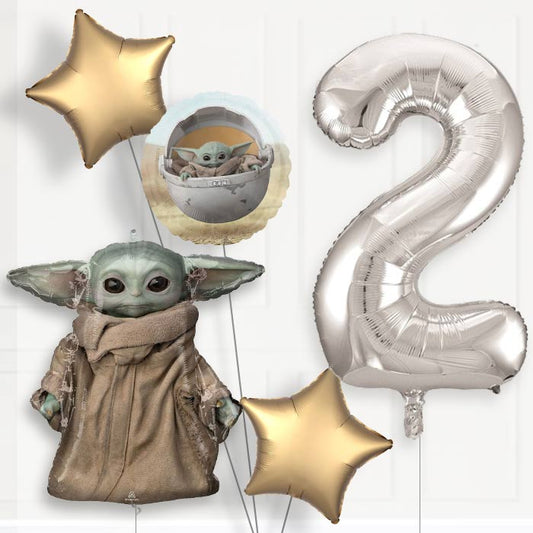 Mandalorian Helium Balloon Package 2nd Birthday - Number 2 | Small Indoor Plants