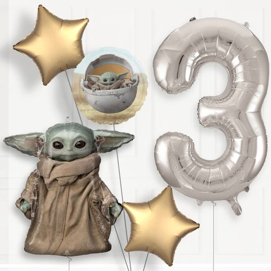 Mandalorian Helium Balloon Package 3rd Birthday - Number 3 | Small Indoor Plants