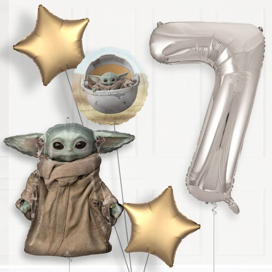 Mandalorian Helium Balloon Package 7th Birthday - Number 7 | Small Indoor Plants