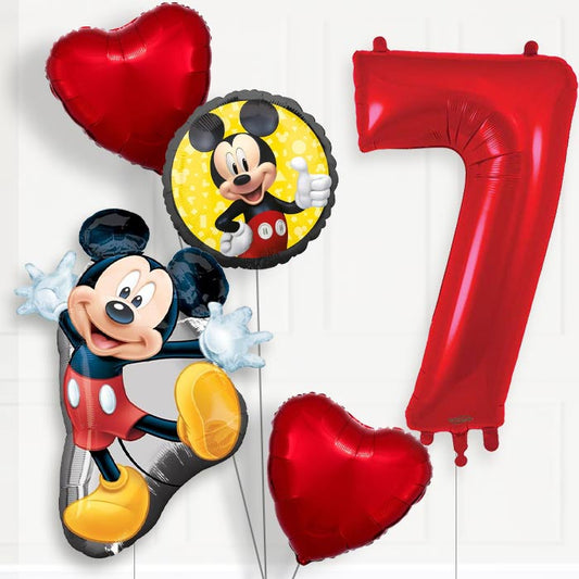 Mickey Mouse Helium Balloon Package 7th Birthday - Number 7 | Small Indoor Plants