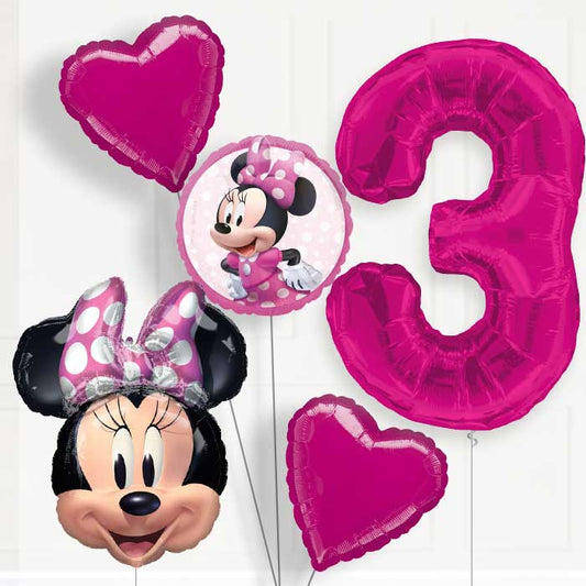 Minnie Mouse Helium Balloon Package 3rd Birthday - Number 3 | Small Indoor Plants