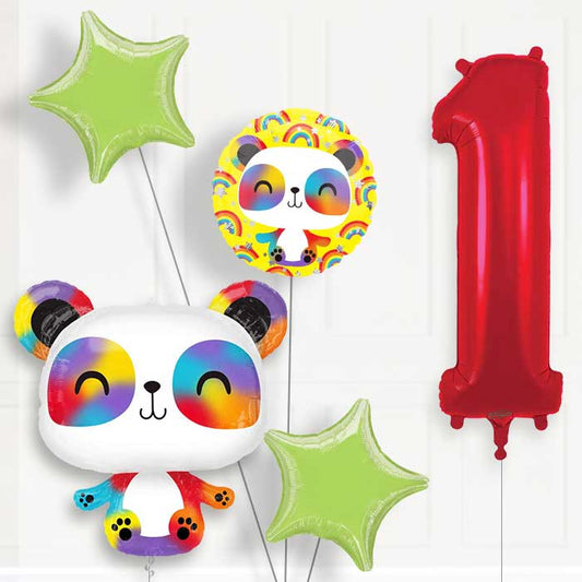Panda Helium Balloon Package 1st Birthday - Number 1 | Small Indoor Plants