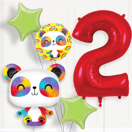 Panda Helium Balloon Package 2nd Birthday - Number 2 | Small Indoor Plants
