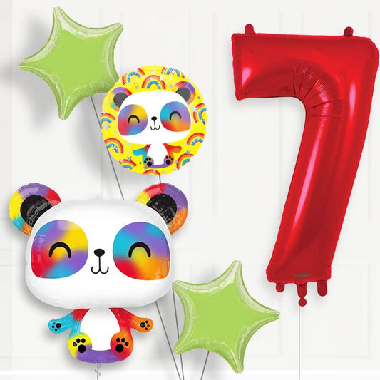 Panda Helium Balloon Package 7th Birthday - Number 7 | Small Indoor Plants